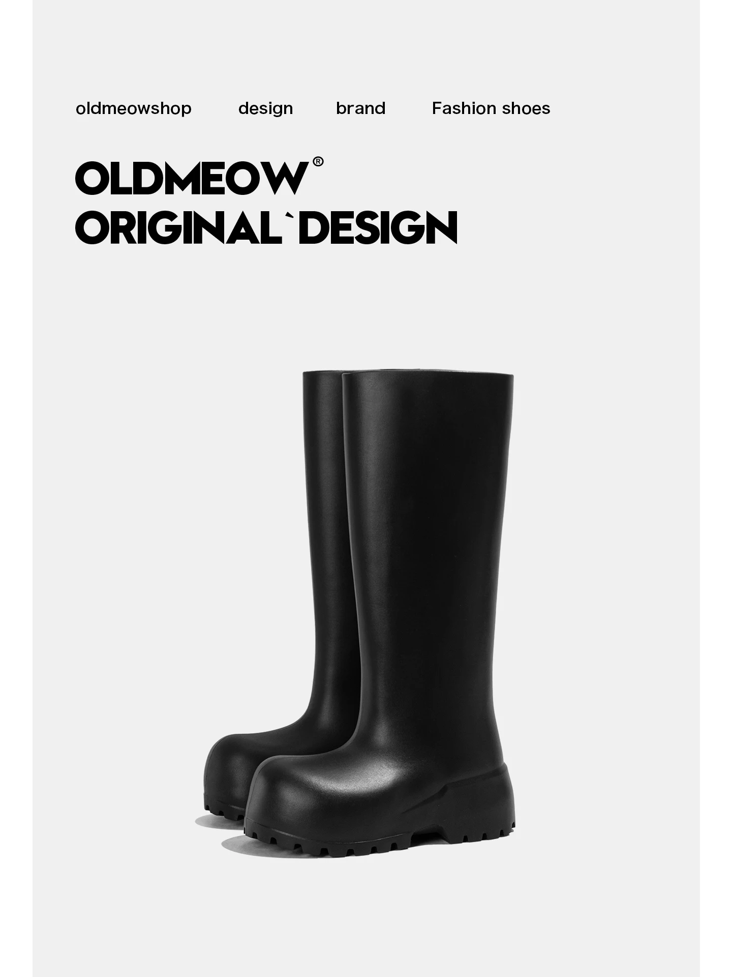 OldMeow's Shop Women's High-Tube Long Rain Boots Outdoor Anti-Slip Slimming Knight Boots Fashionable Casual Style EVA Material