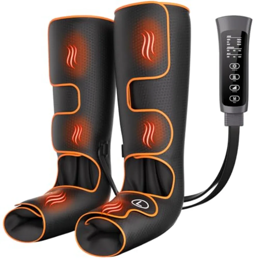 

Leg Massager with Heat and Compression Foot and Calf Massager for Circulation and Pain Relief Compression Boots with Handheld C