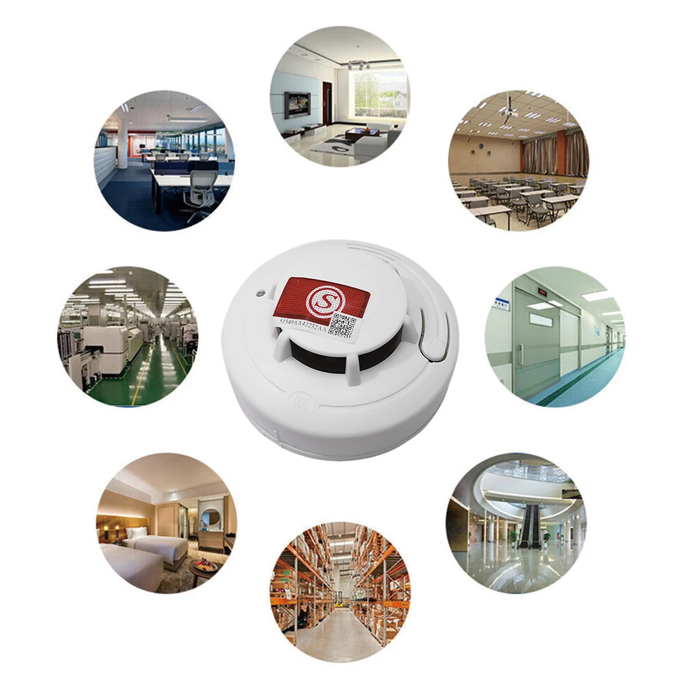 1/2Pcs Fire Protection Smoke Detector Home Fire Alarm Smoke Detector with Batteries Fire Detector Alarm Home Security System