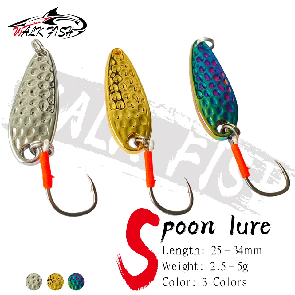 WALK FISH 2.5g/3.5g/5g Spoon Sequin Fishing Lures Pesca Leech Metal Jig Wobbler For Fly Fishing Hard Baits Trout Isca Crankbaits