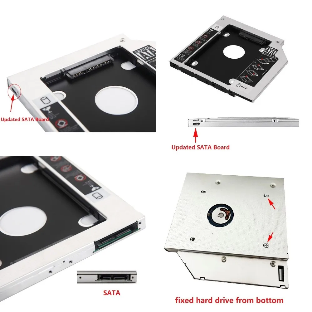 SATA 2nd Festplatte SSD HDD Modul Caddy Rahmen Adapter für Lenovo V110-15AST V110-15IAP V110-15IKB V110-15ISK Mit Lünette Halterung