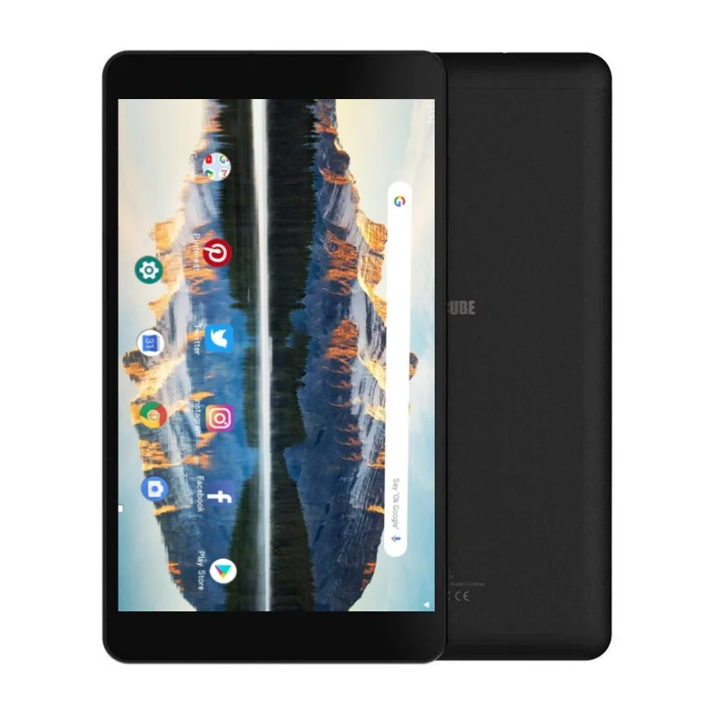 8인치 안드로이드 10 태블릿 PC, T10 모델, RAM 3GB, ROM 32GB, CPU M8, 4G 통화 기능, 쿼드 코어, 듀얼 카메라, 10코어 MTK6797, 1920 x 1200 픽셀.