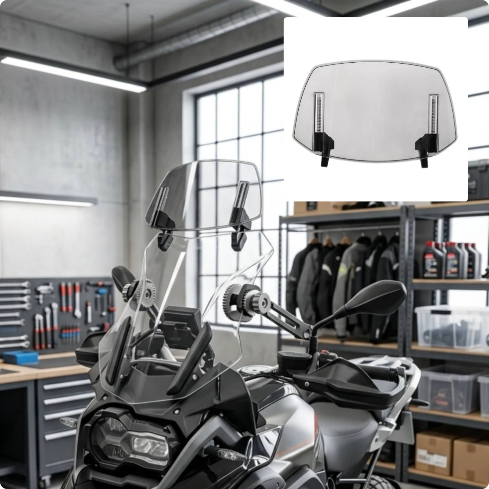 Windshield Extension Adjustable Windshield Extender with Clamp Air Current Extender Clear Motorcycle Part Easy to Install
