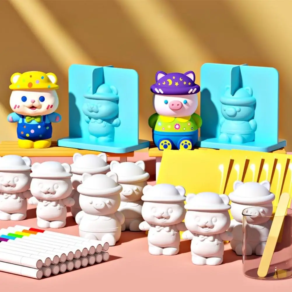 Conjunto de Graffiti em Gesso DIY, Kit Criativo de Pintura com Pó de Gesso, Brinquedos para Crianças, Moldes, Tintas, Ferramentas, Atividade Artística, Presente