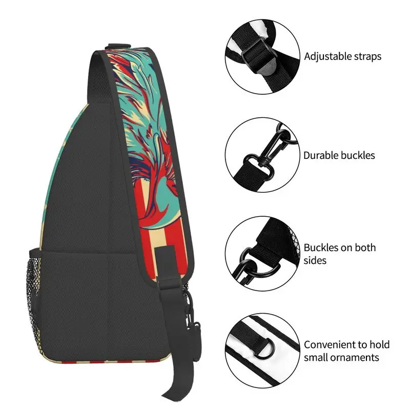 Men's Crossbody Peito Mochila, Shoulder Daypack, Legal, EUA, Bandeira americana, Águia careca, Viagem, Caminhada