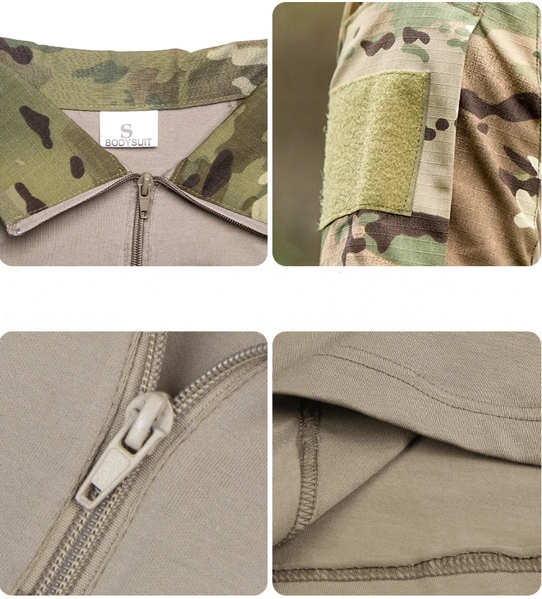 Uniforme Americano de Combate para Homens, Manga Curta, T-Shirt Militar Tática, Uniforme Policial Multicam, Roupa Respirável