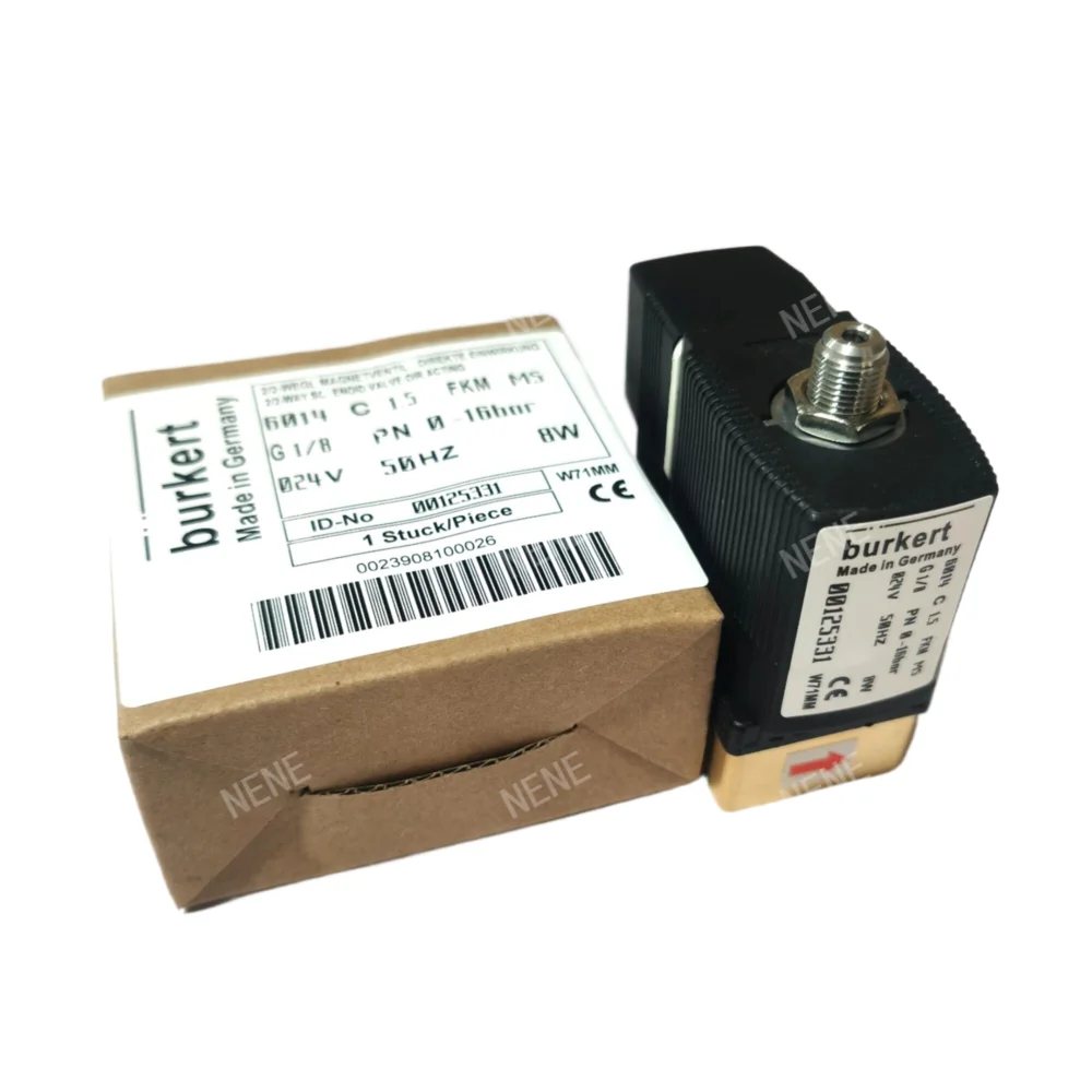 

Соленоидный клапан G1/8 Burkert 00125331 6014 C, нормально замкнутый, 24 В переменного тока, 0 ~ 16 бар, 3/2 направленный латунный корпус
