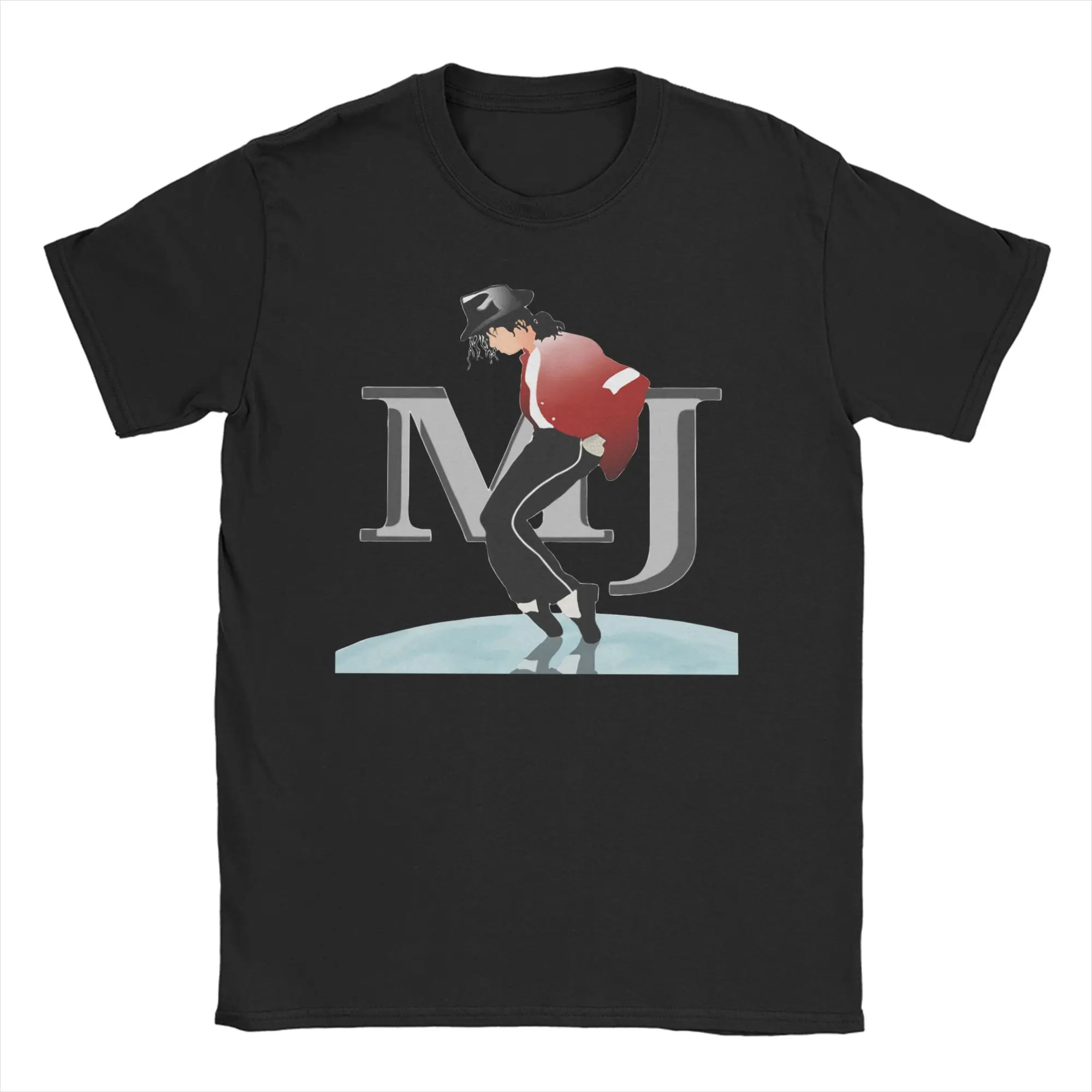 MJ king of pop Moonwalk Men Women's T Shirt Vintage Tee Shirt Short Sleeve Round Neck T-Shirts 100% Cotton Gift Clothing