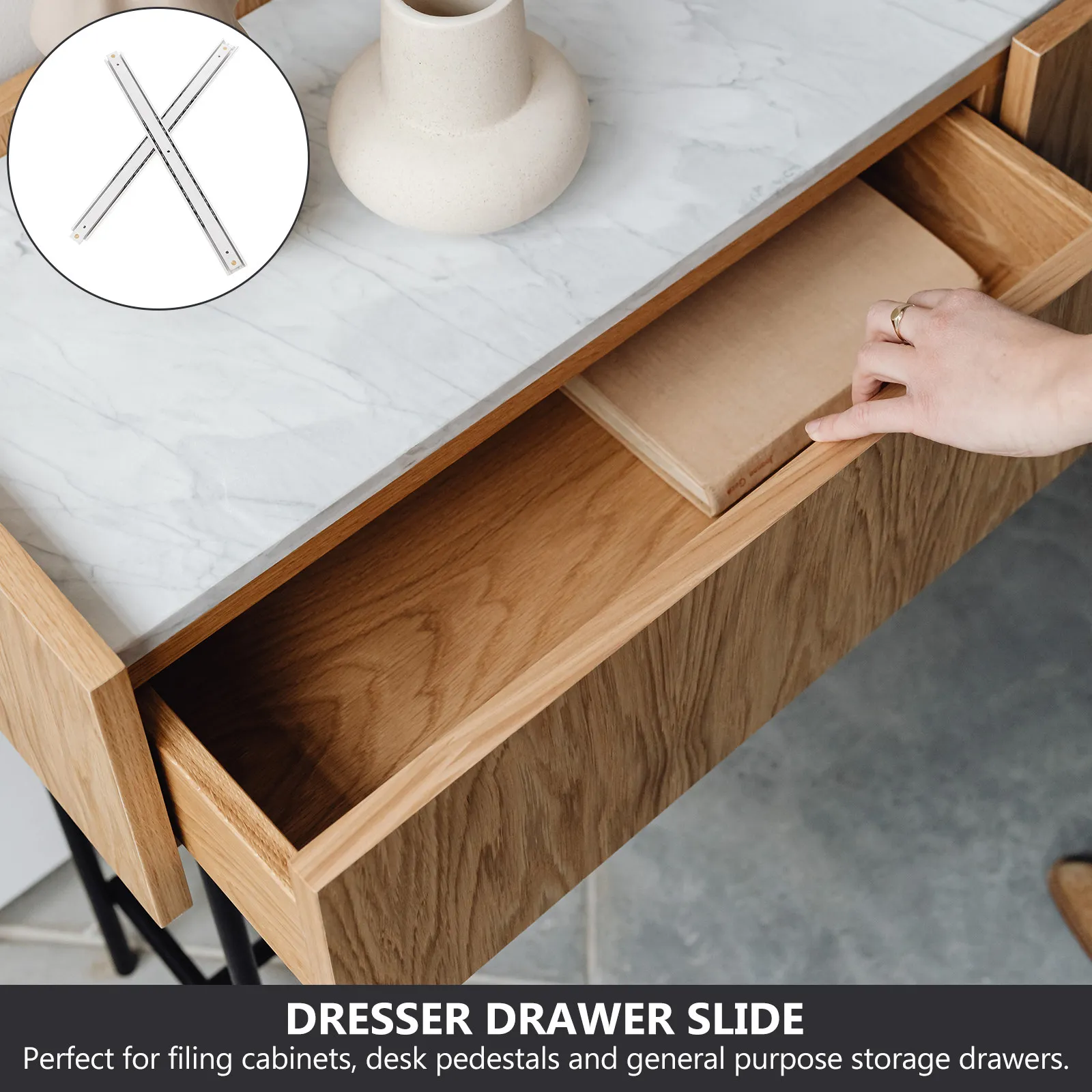 1Pair 200Mm Professional Grade Drawer Slides Side Mount Exquisite Workmanship Full Extension Smooth Noiseless Drawer Rails