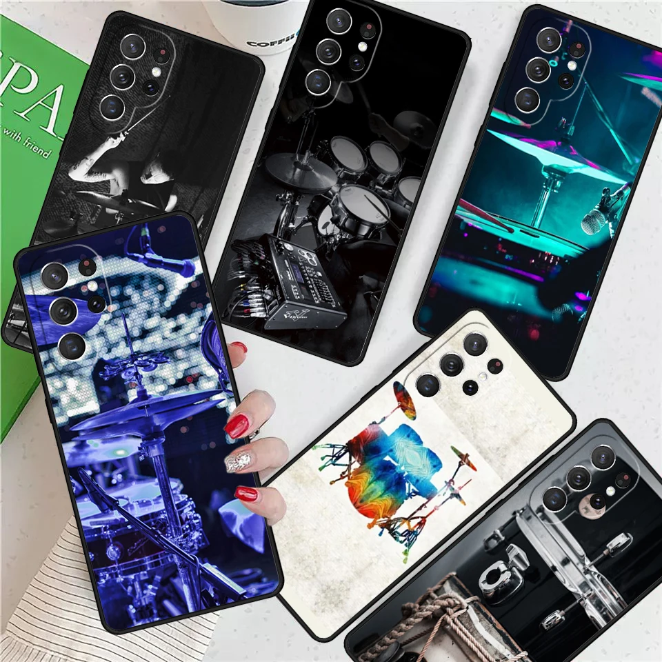 Musical Instrument Drum For Samsung Galaxy S24 Ultra S21 S22 S8 S9 S10E Note 10 20 Plus FE S23 Phone case Cover Coque