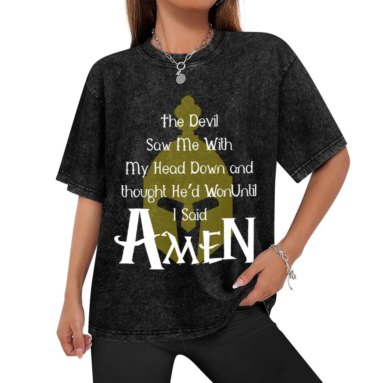 The devil saw me with my head down hed won until i said amen T-Shirt quick-drying shirts graphic tees mens t shirt graphic