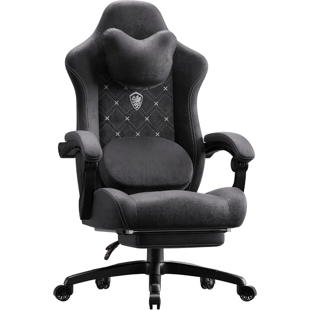 

Gaming Chair with Heated Massage Lumbar Support, for Adults with Footrest, Ergonomic Computer Game Chair, 350lbs, Black