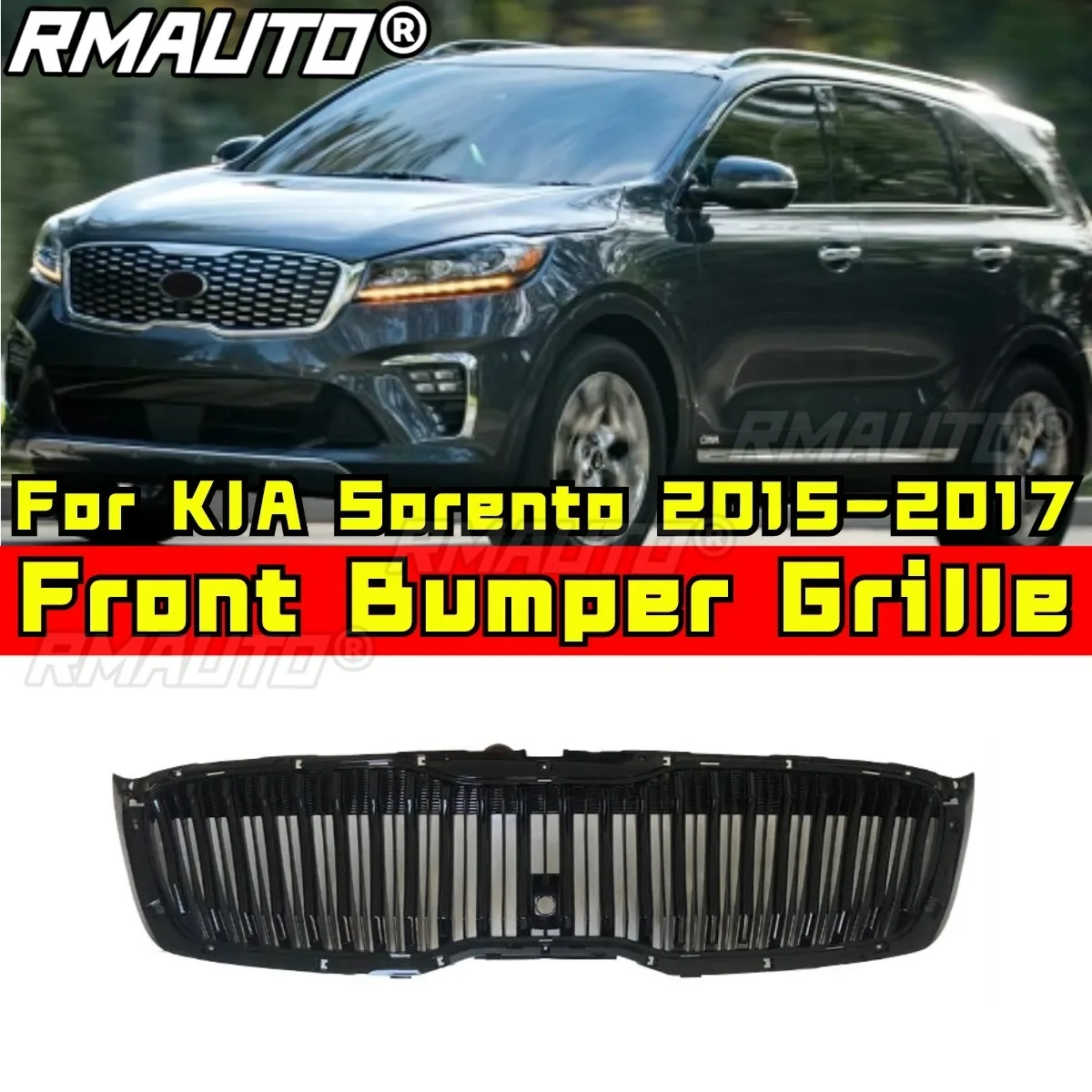 

For KIA Sorento 2018-2021 Exterior Part Front Racing Upper Grille Racing Grills Car Front Bumper Racing Grille Exterior Part