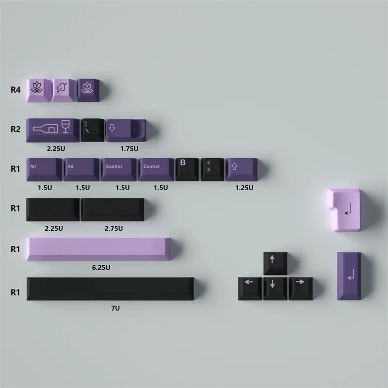 Imagem -03 - Gmk-first Love Cherry Profile Pbt Keycap Teclado Mecânico Iso Alice 2.75u 7u Barra de Espaço Suplemento Japonês Tintura-subbed 129 Key