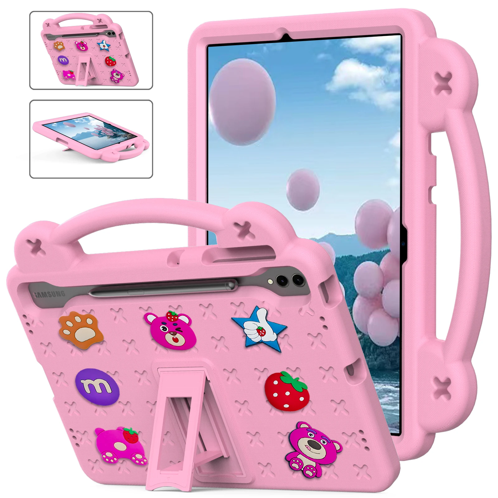 

For Samsung Galaxy Tab S9 Fe Plus 12.4inch 2023 S8 Plus S7 Tablet Case Non-toxic EVA Foam Shockproof Stand Tablet Cover for Kids