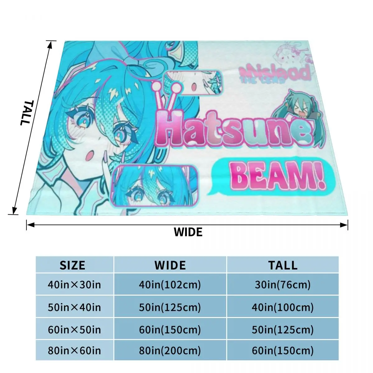 Bequeme Hatsune Miku Decke Merch Sofa dekorative Überwurfdecke warmes Fleece für Auto