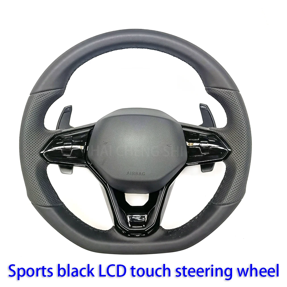 Sports version of painted black LCD touch multi-function steering wheel suitable for Volkswagen Arteon Jetta Golf Taos Tiguan ID