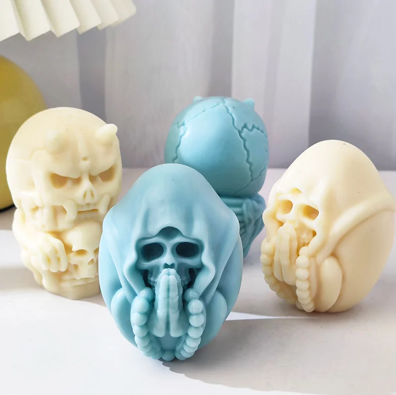 

SZ625 Halloween Skeleton Witch Aromatherapy Silicone Candle Soap Mold DIY Chocolate Cake Baking Mould