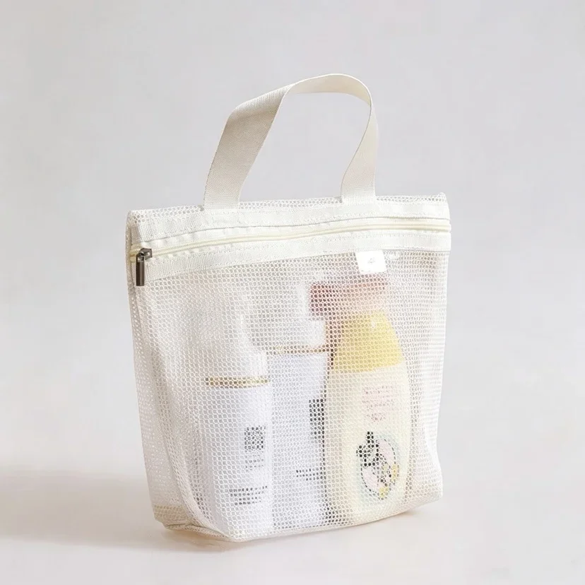 Mesh Makeup Toiletry Storage Bags Handbags Portable Travel Washing Body Shower Tools Organizer Hanging Organizer Pouch