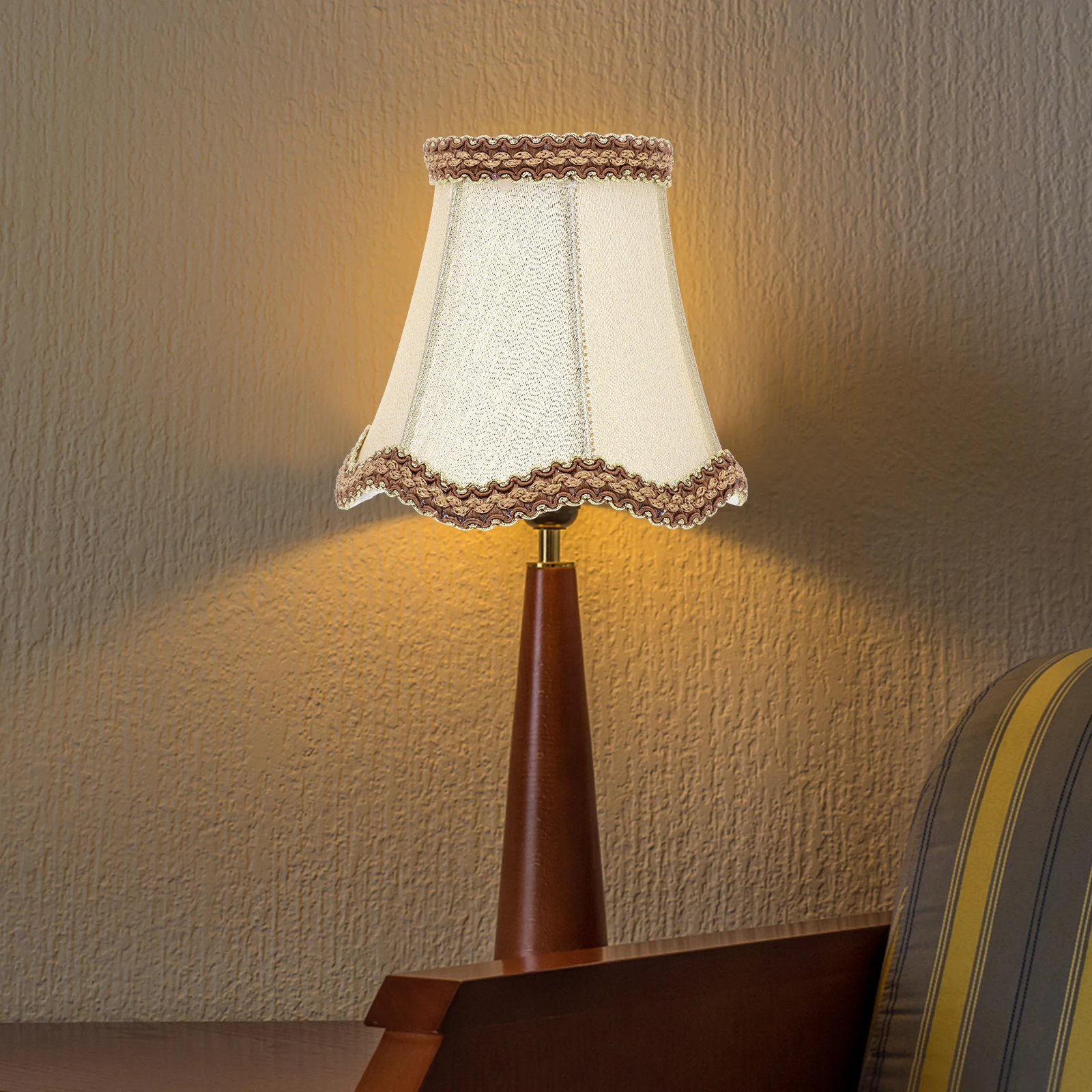 

Wave Pattern Lampshade Fabric Light Cover Pendant Dustproof Home Decor Bedroom Living Room Cloth Lampshade Replacement Lighting