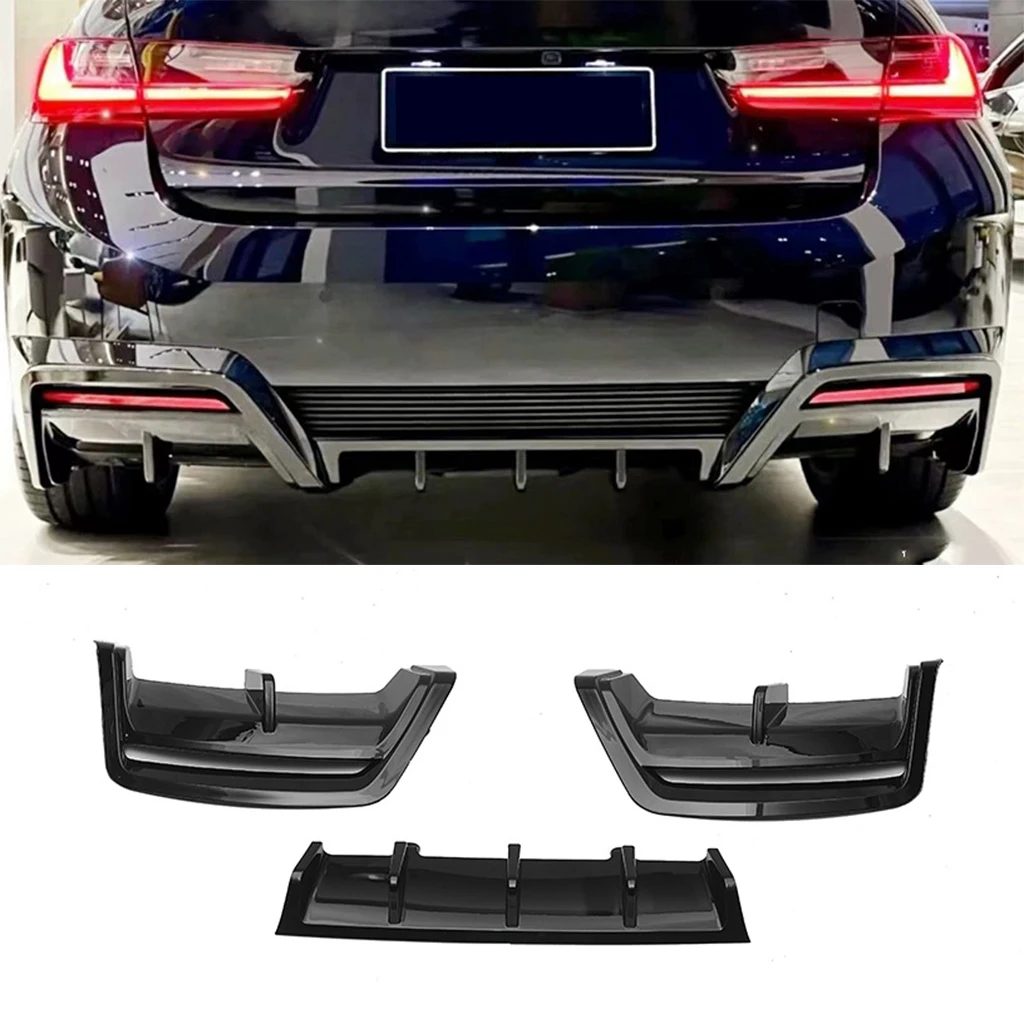 Rear Bumper Diffuser Lip Rear Side Splitters Spoiler Lip For BMW i3 2022 2023 2024 Rear Bumper Protector Car Accessories