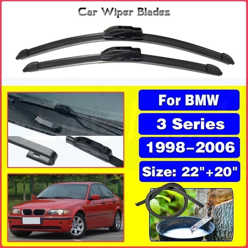 

Wiper Front Wiper Blades For BMW 3 Series M3 E46 1998-2006 1999 2000 2001 2002 2003 Windshield Windscreen Front Window 20"+22"