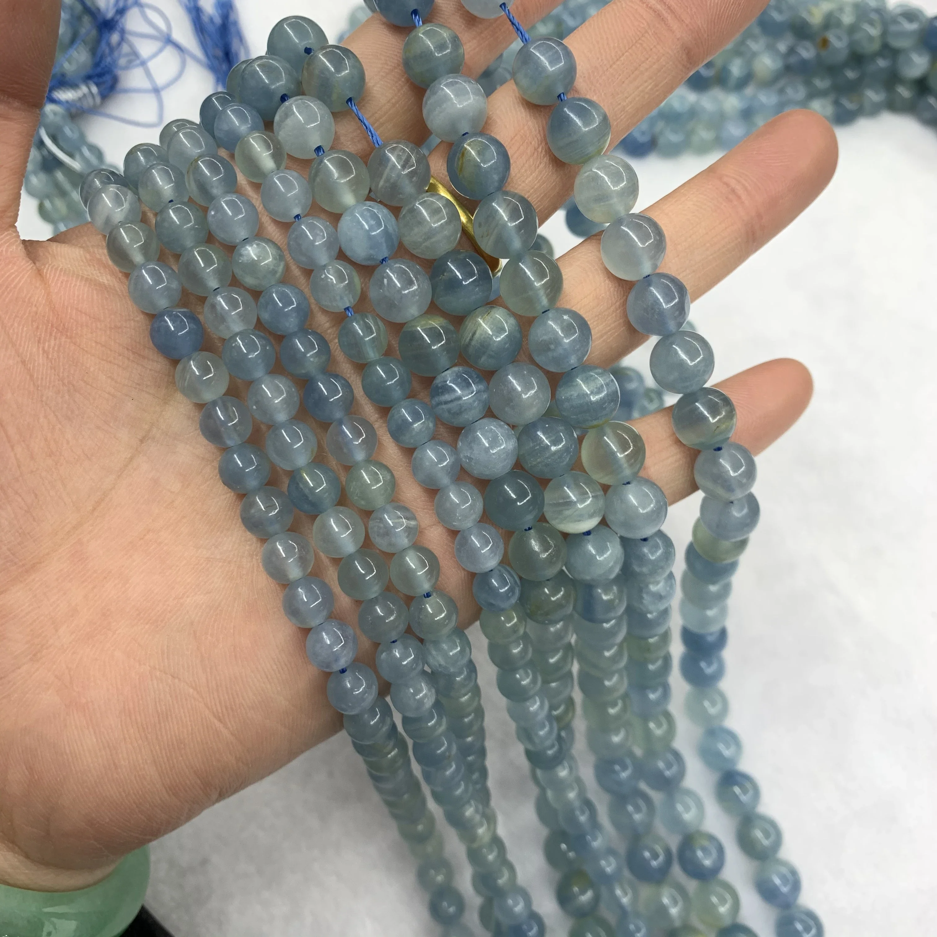 2023 New AA quality Blue Argentina Calcite Stone Beads Natural Gemstone Beads for Jewelry Making Strand 15 