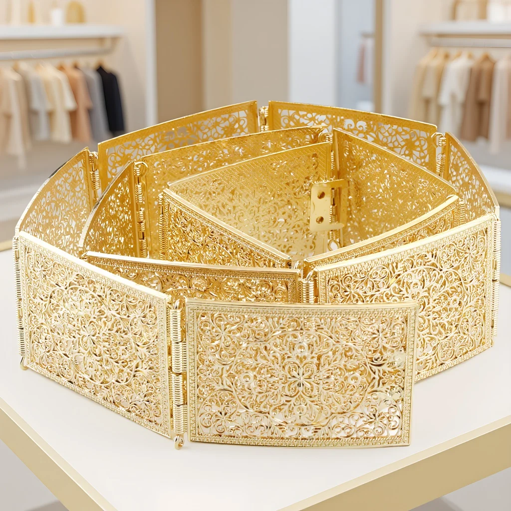 

Металлический пояс-цепочка Sunspicems золотистого и серебристого цвета для женщин, в марокканском стиле, для кафтана, арабский пояс, украшение для тела, свадебный бижутерийный подарок