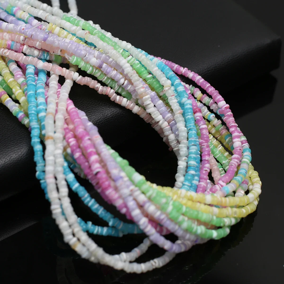 Natural Freshwater White Pink Shell Loose Beads 3mm Punch Beads For Handmade DIY Necklaces Jewelry Making