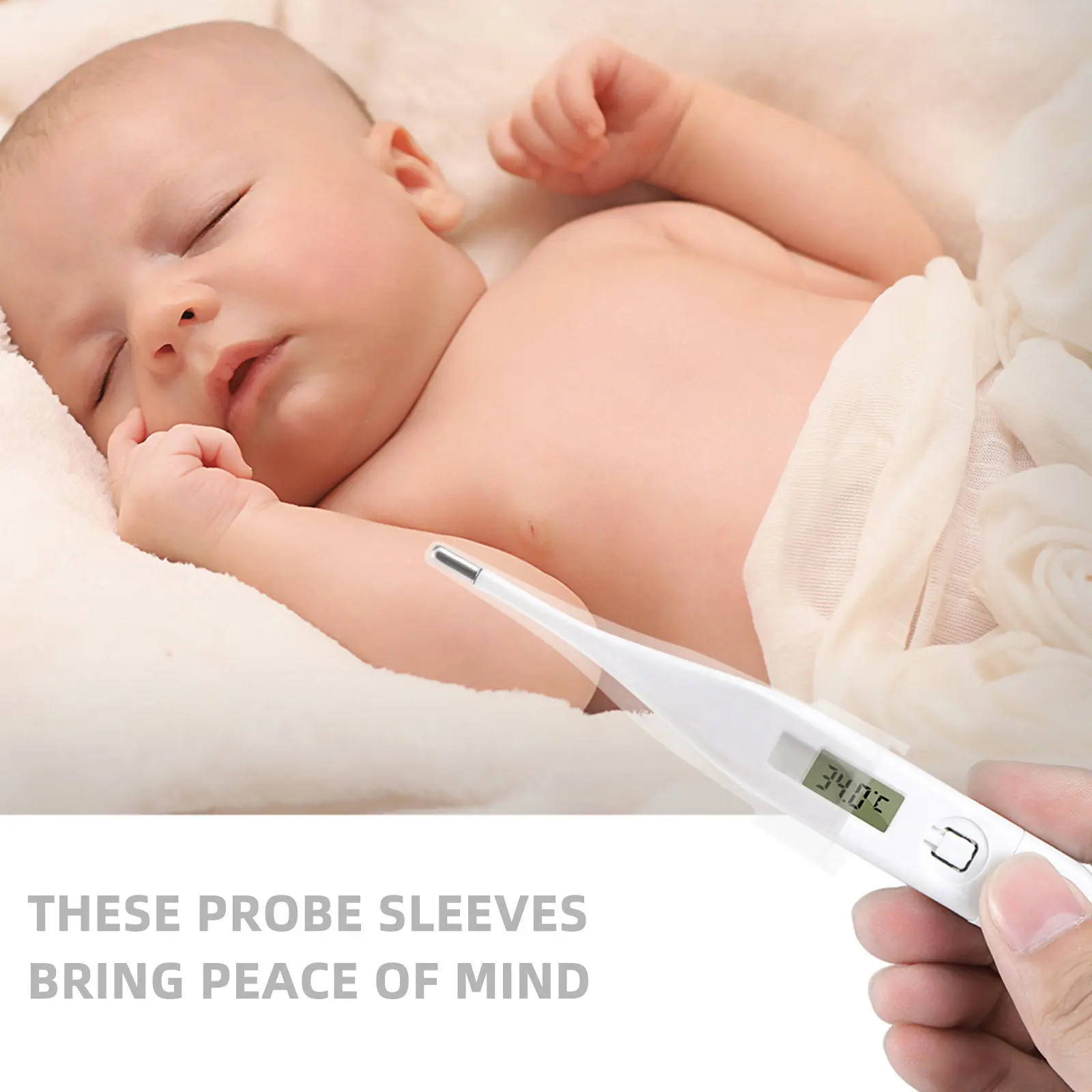 

100pcs Disposable Thermometer Covers Universal For Digital Oral Rectal Electronic Thermometer Hygienic Probe Sleeves Clean Safe