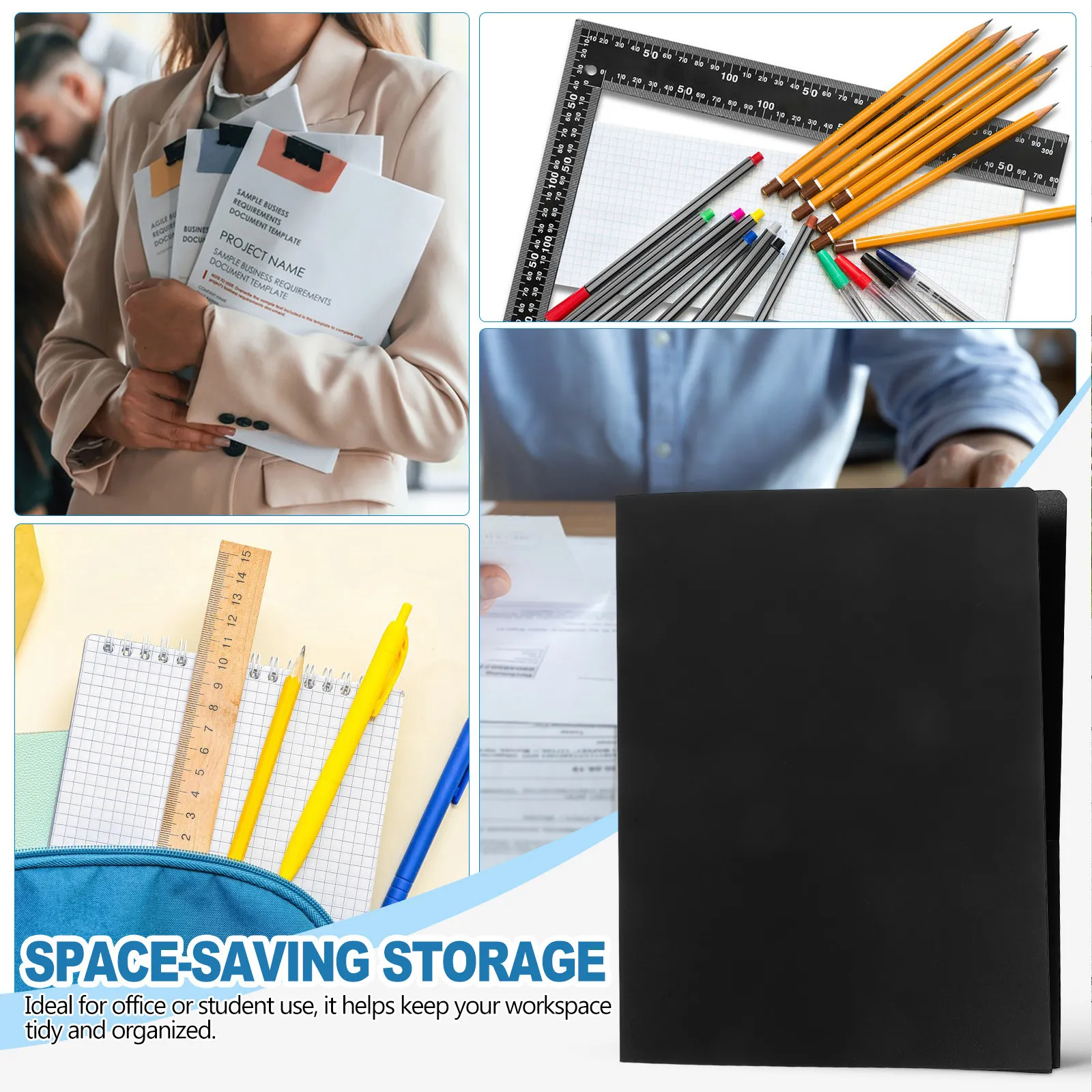 

Black Portfolio Book 20 Pocket Presentation Binder Document Storage File Organizer Music Sheet Folder Sheet Music Book