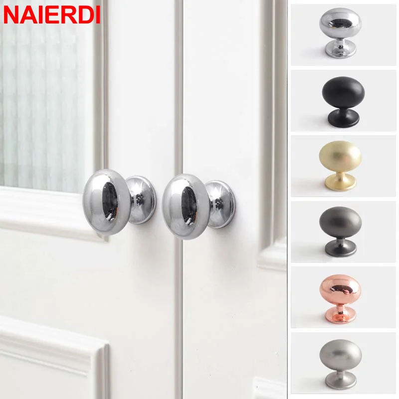 

NAIERDI Bright Chrome Drawer Knobs 29mm Gold Kitchen Cabinet Knob and Handles Black Cupboard Door Pulls Furniture Knobs Hardware