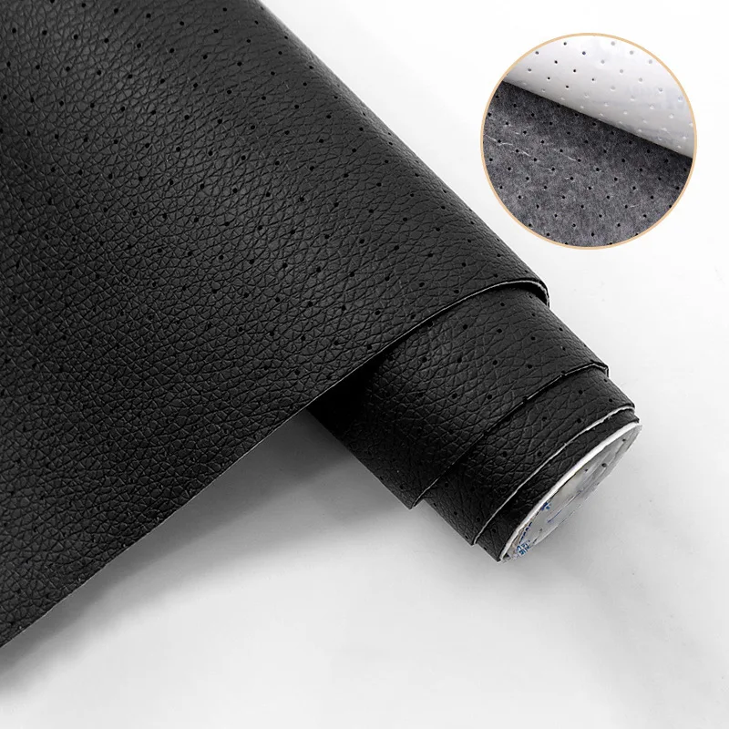 Car Seat Leather Repair Patch Breathable Perforated 50X60cm Upholstery PU Leather Car Bags DIY Crafts Self-Adhesive Sofa Patch