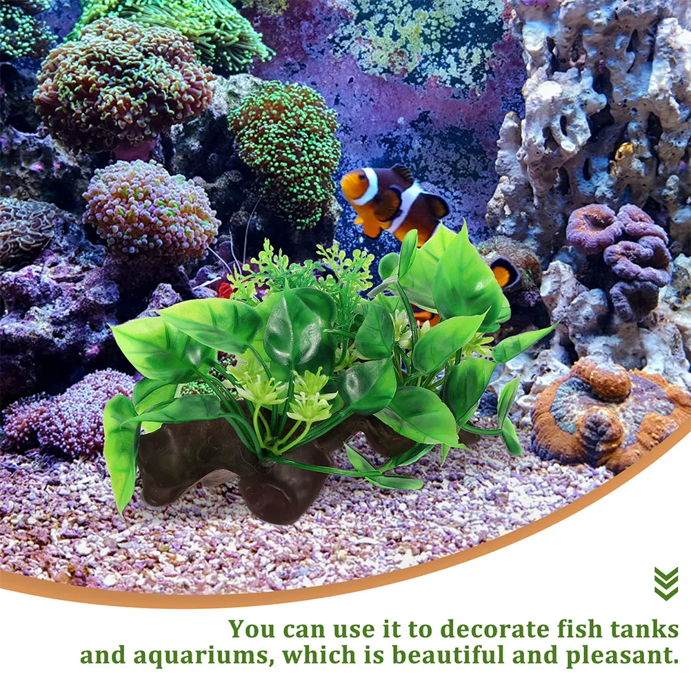 

2pcs Water Decorations Artificial For Betta Plastic Underwater Ornament Vivid Realistic Freshwater Decor Fake Office Home Gift