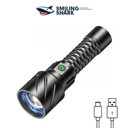 1 PCS Smiling Shark SD 7012 Powerful Flashlight LED M80 Powerful Rechargeable  Zoomable Torch Light  for Hiking Camping