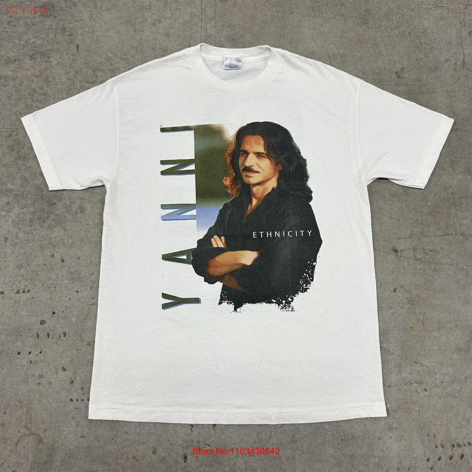 Винтажный композитор Yanni Ethnicity 2003, США, концертный тур, белая футболка, большой размер