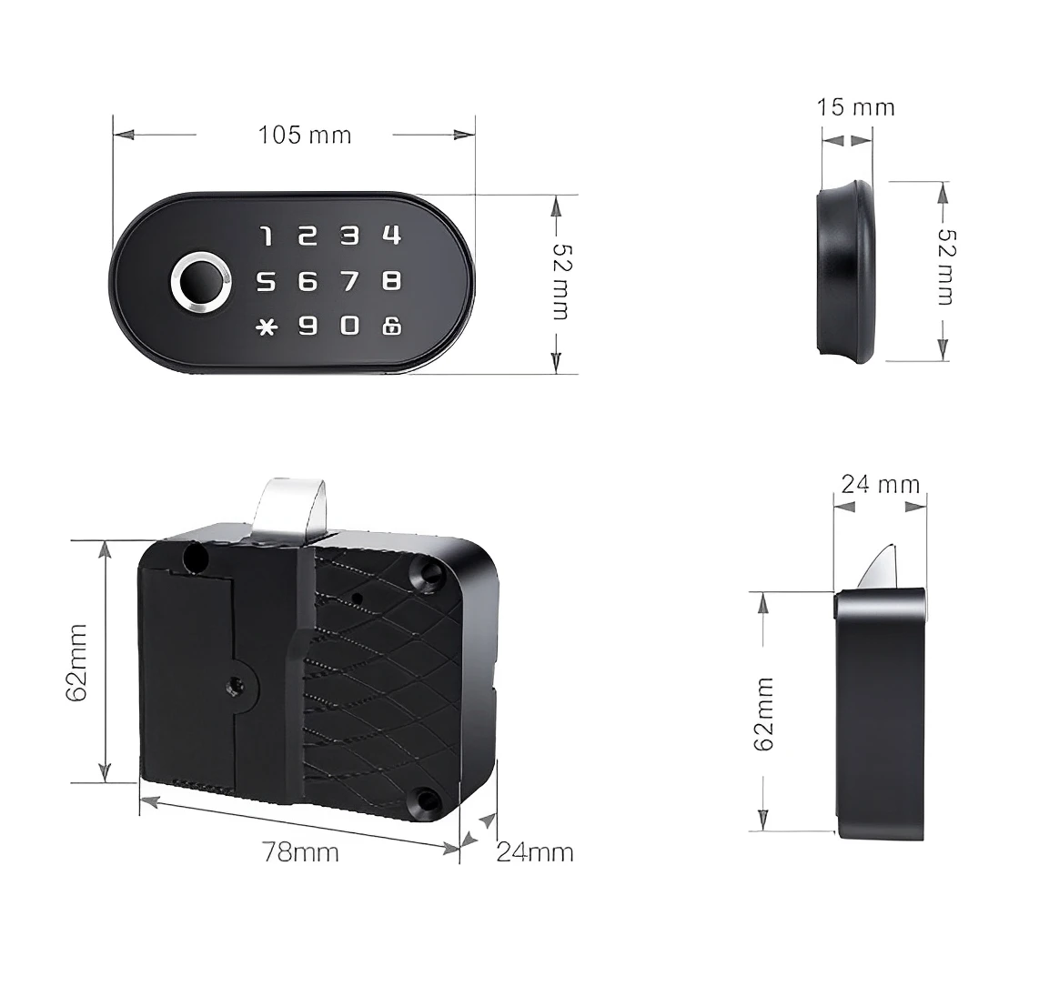 Smart Biometric Lock for Drawers or Cabinets Fingerprint Lock Safety Fingerprint Lock and Security-protection for Home