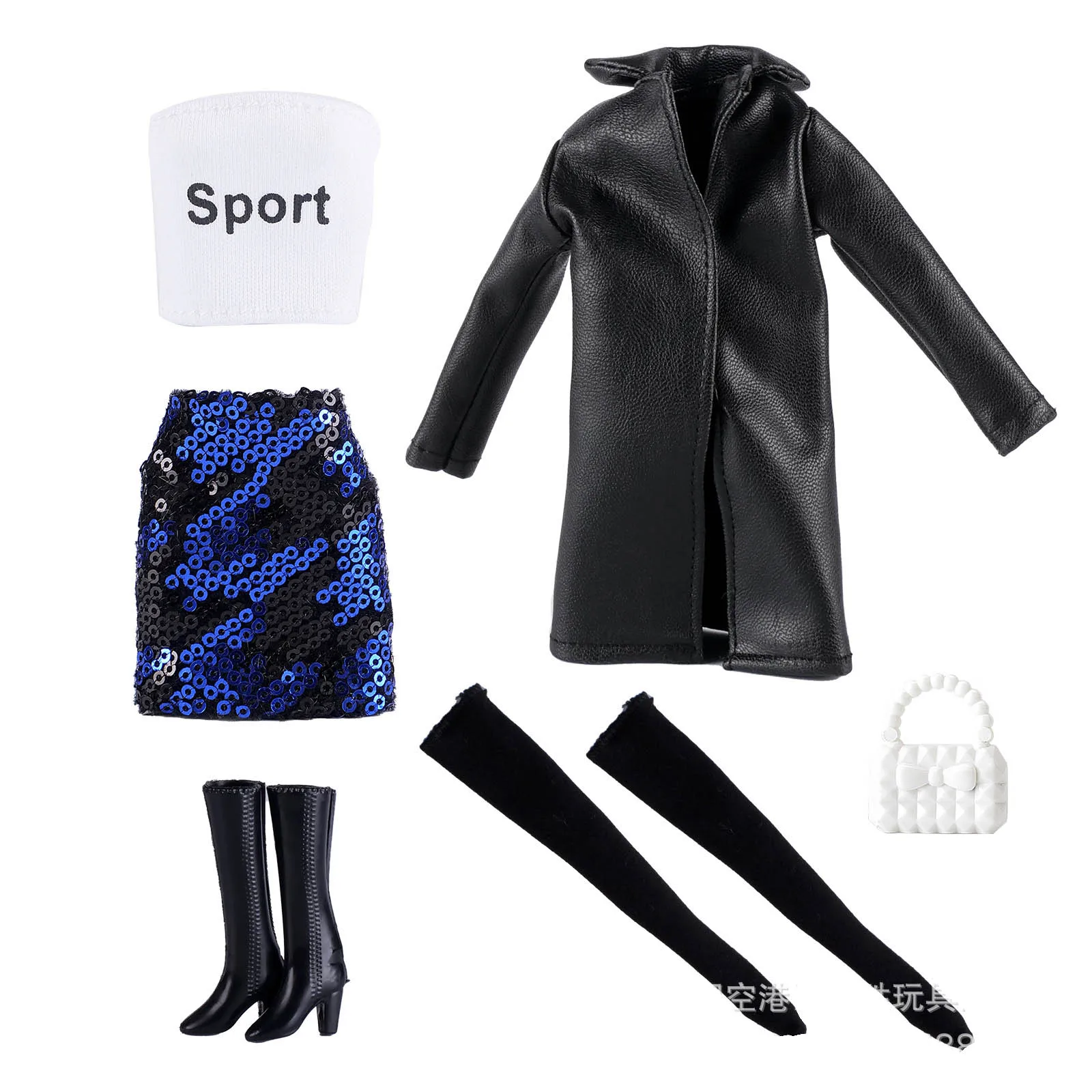 30CM Supermodel Princess Doll 1/6 BJD Doll Fashion Jacket + Sequin Skirt + Shorts Set DIY Dress Up Play House Toy Gift