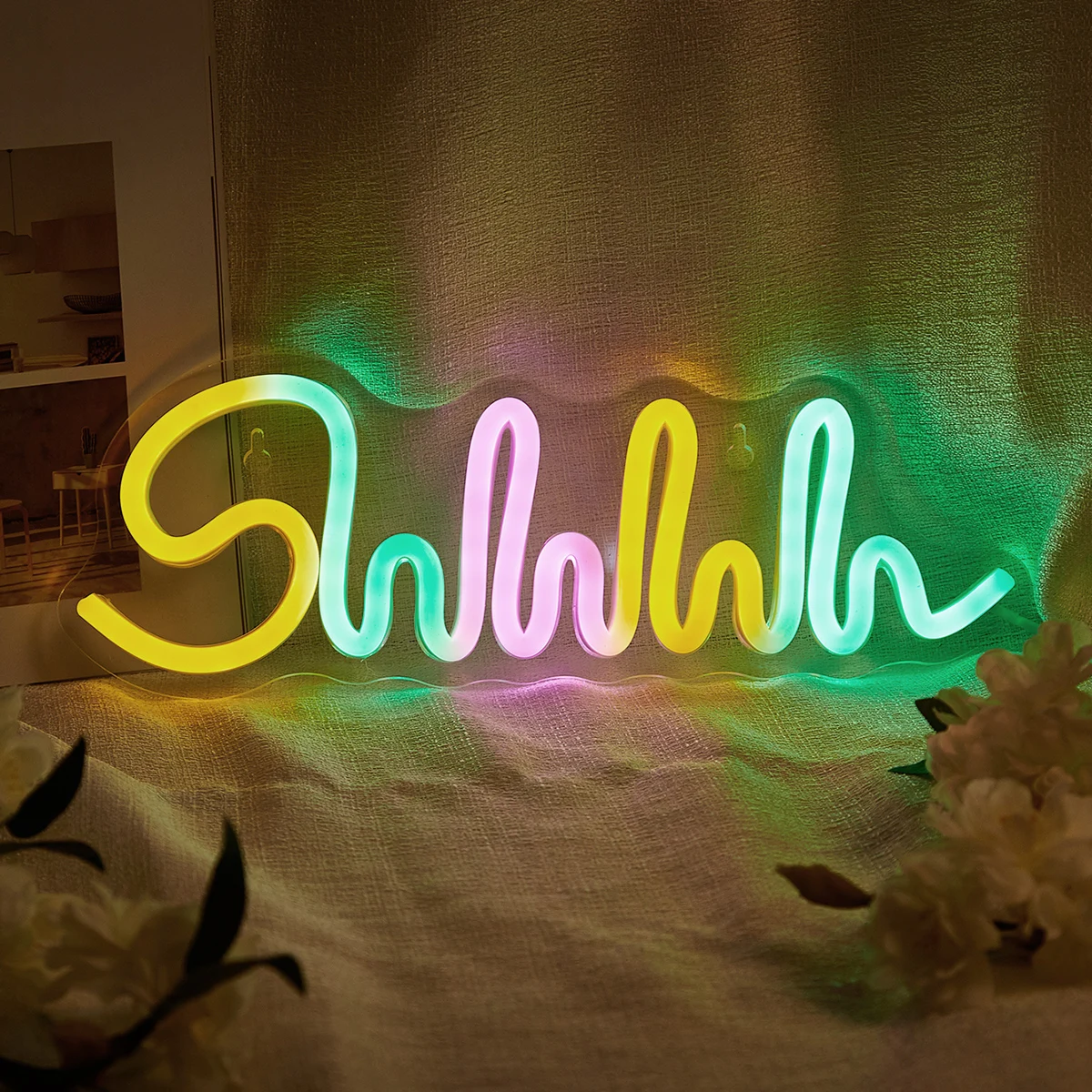 

Chi-buy Shhhh светодиодный неоновая вывеска с питанием от USB, неоновые вывески, ночник, 3D настенное искусство и игровая комната, спальня, гостиная, декоративные вывески