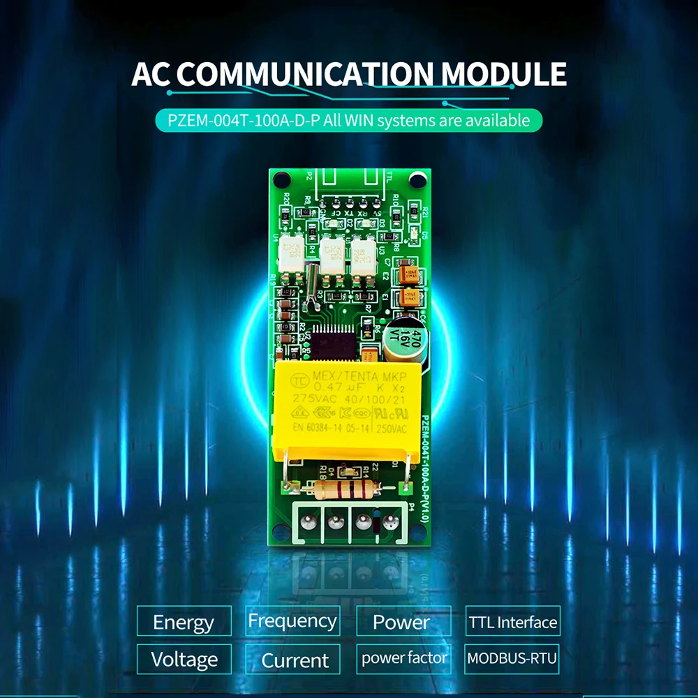 Multifunction AC Digital Meter 0-100A 80-260V Watt Power Volt Amp Current Test Module PZEM-004T For Arduino TTL COM2\\COM3\\COM4