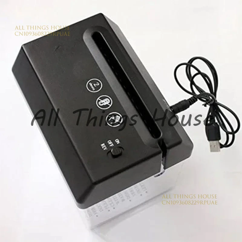 

Portable Mini Paper Shredder Electric USB Battery Operated Shredder Documents Paper Cutting Tool for Home Office