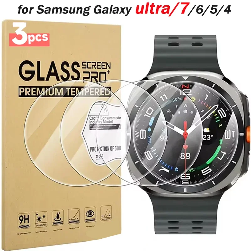 Gehärtetes Glas für Samsung Galaxy Watch Ultra 7 6 5 4 40/44 mm Displayschutzfolie für Watch 4/6 Classic 42/46/43/47 mm Uhrenfolie