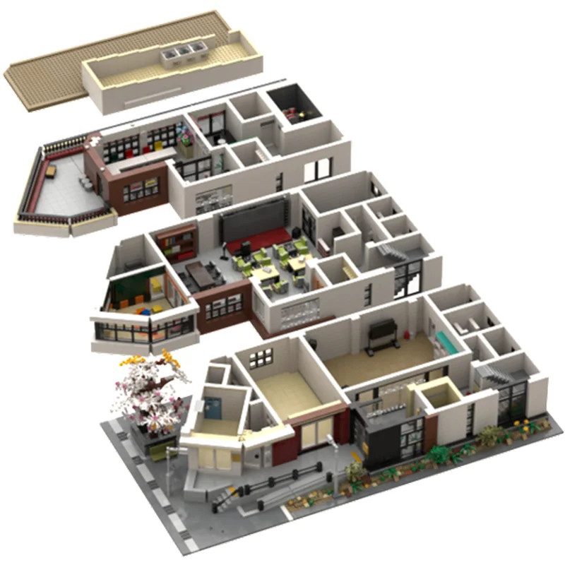 10338pcs MOC Ulsan Cultural Center Contemporary Architecture DIY Model Building Blocks Birthday Toys Gift