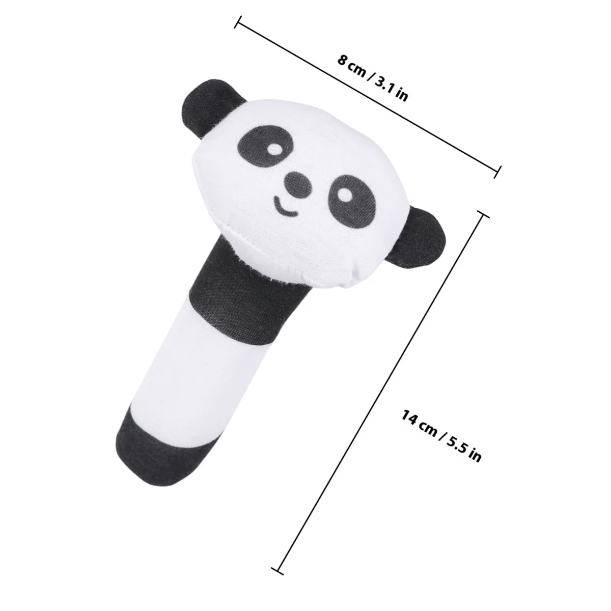 Chocalho de Mão de Panda de Pelúcia para Bebês, Brinquedo Colorido para Desenvolvimento de Recém-Nascidos e Crianças Pequenas