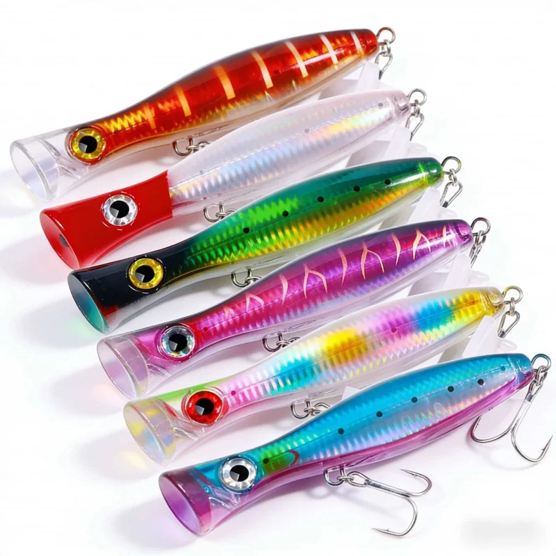 

Surface-mounted wave-popping lures for boat fishing and trolling17CM 92.7GHeavy weight lure with water noise for long-distance c