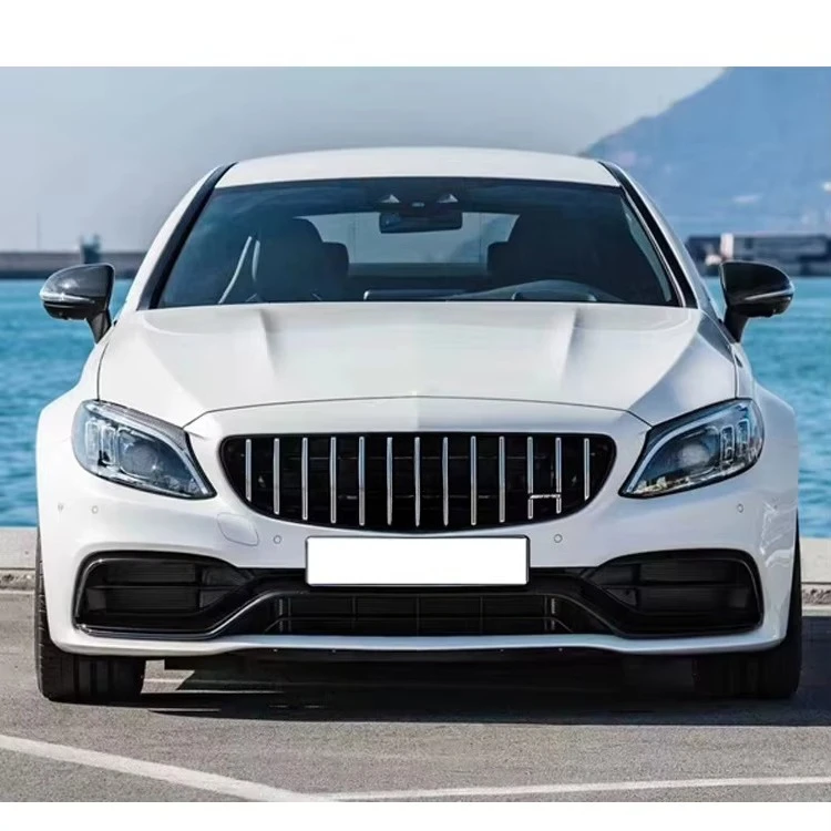 New Factory Sales W205 C205 Coupe Upgraded AMG C63 Style Bodykit Rear Diffuser Grille Front Bumper Plug and Play Benz 2015-2020
