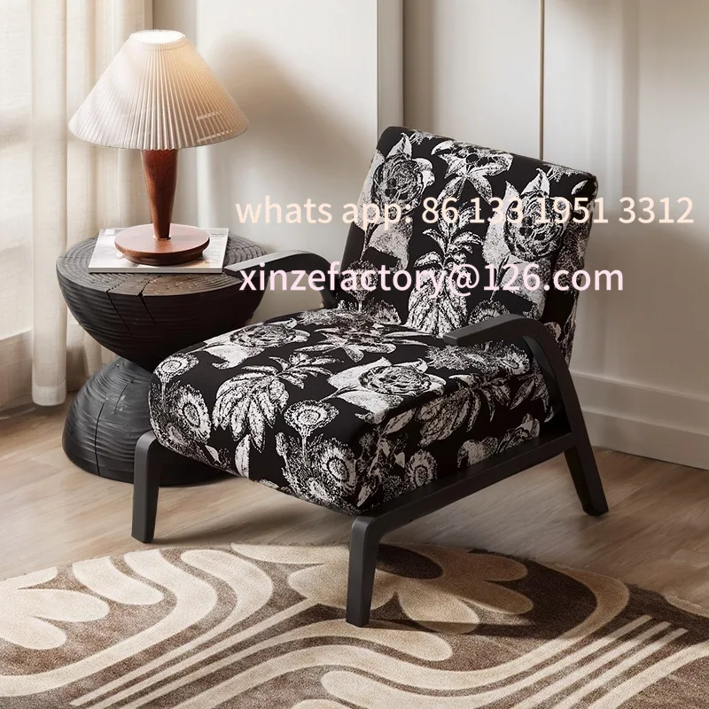

Customizable antique single sofa living room balcony modern simple sofa chair minimalist homestay retro leisure chair
