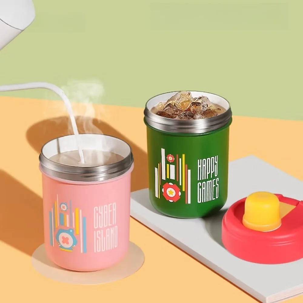 كوب كوكر كينج 480 مل ترمس محمول مع غطاء مضاد للانسكاب كوب ماء من الفولاذ المقاوم للصدأ ترمس بقطر كبير سهل التنظيف #4