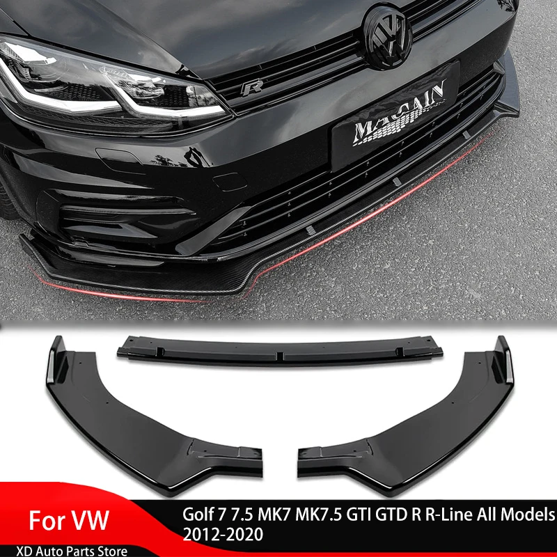 

Front Bumper Splitter Lip Diffuser Kit Spoiler Guard for VW Golf 7 7.5 MK7 MK7.5 GTI GTD R R-Line All Models 2012-2020 Diffuser