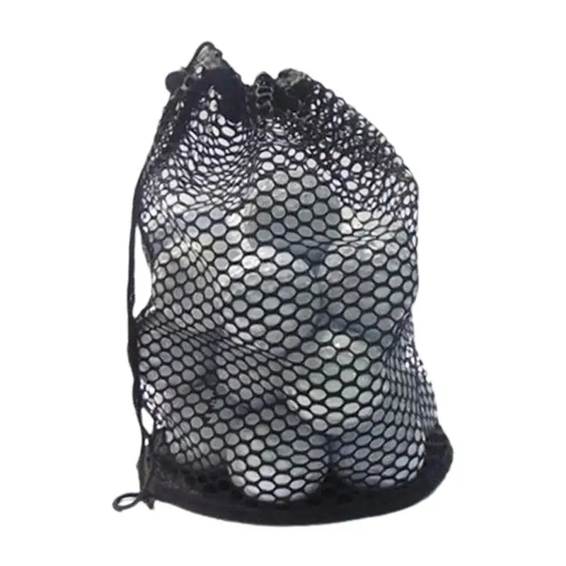 Golf Ball Bag Nylon Mesh Golf Pouch Ball Bag In Drawstring Design Ball Storage Portable Multifunctional Large Capacity Ball